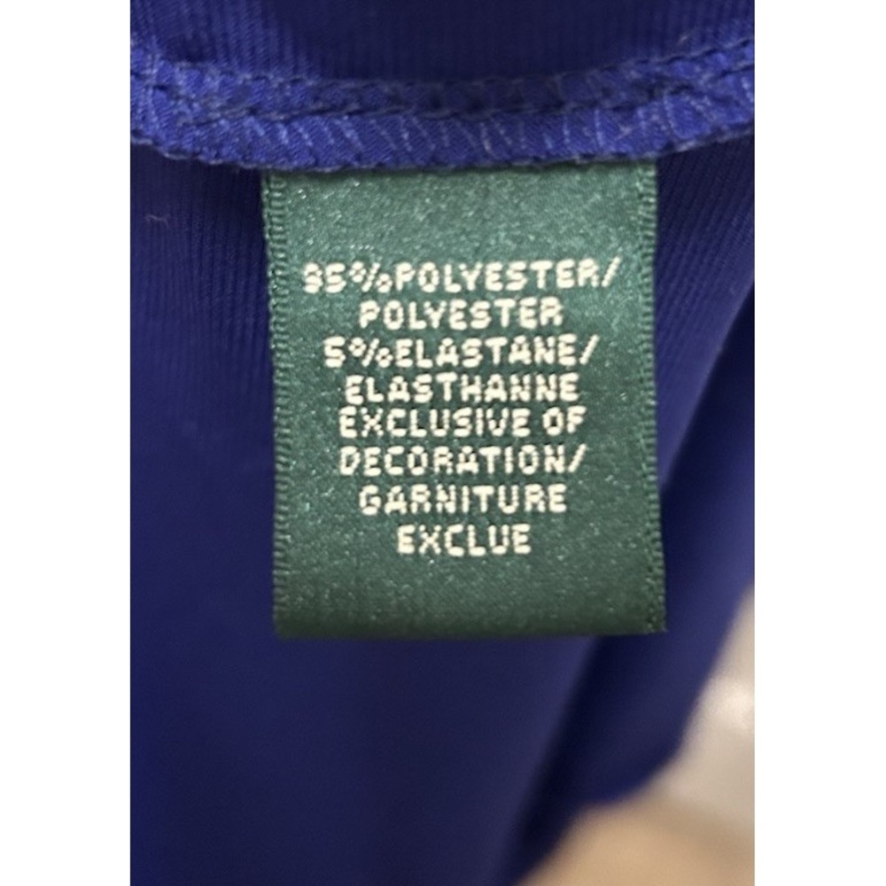 Lauren Ralph Lauren 14 Autumn Wedding Guest Dress Royal Blue Ruched Formal Gown - Picture 8 of 11